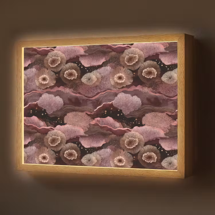 Koraal - Organisch - Roze Light Box met batterij (Wandlamp) middel 907 -z3d_website