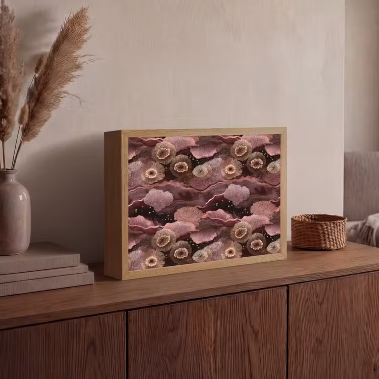 Koraal - Organisch - Roze Light Box met batterij (Wandlamp) middel 907 -sfeer2