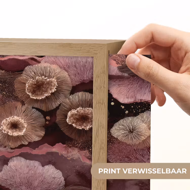 Koraal - Organisch - Roze Light Box met batterij (Wandlamp) middel 907 -USP_websiteprintNL