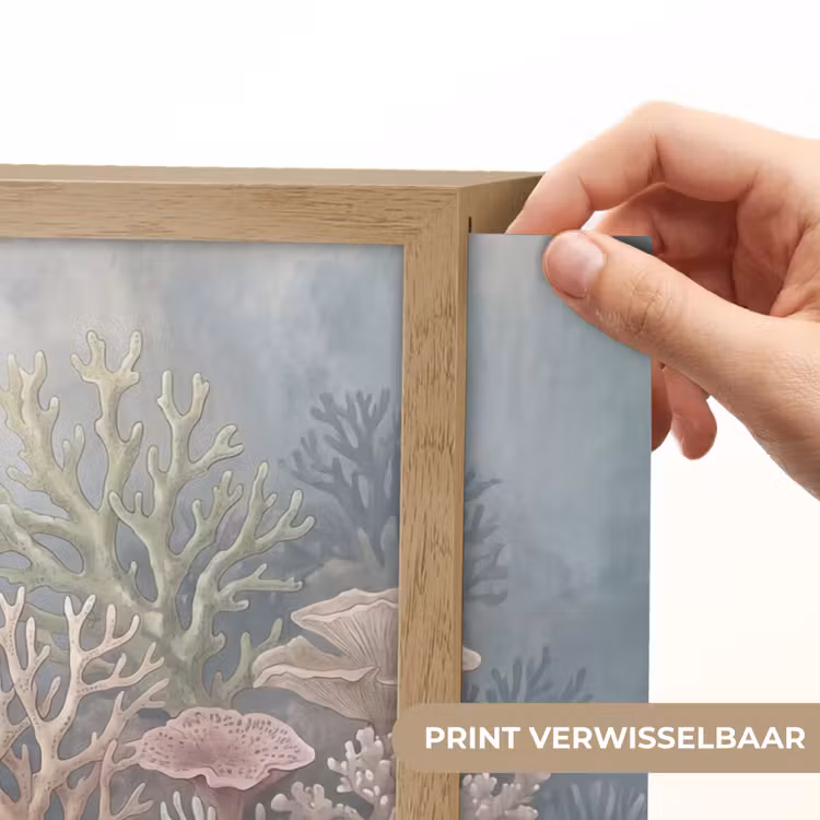 Koraal - Zeeleven - Onderwater - Illustratie - Natuur Light Box met batterij (Wandlamp) middel -USP_websiteprintNL