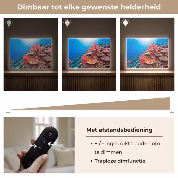 Koraalrif - Vissen - Onderwater - Tropisch - Rood Light Box met batterij (Wandlamp) middel -USP_dimbaarNL