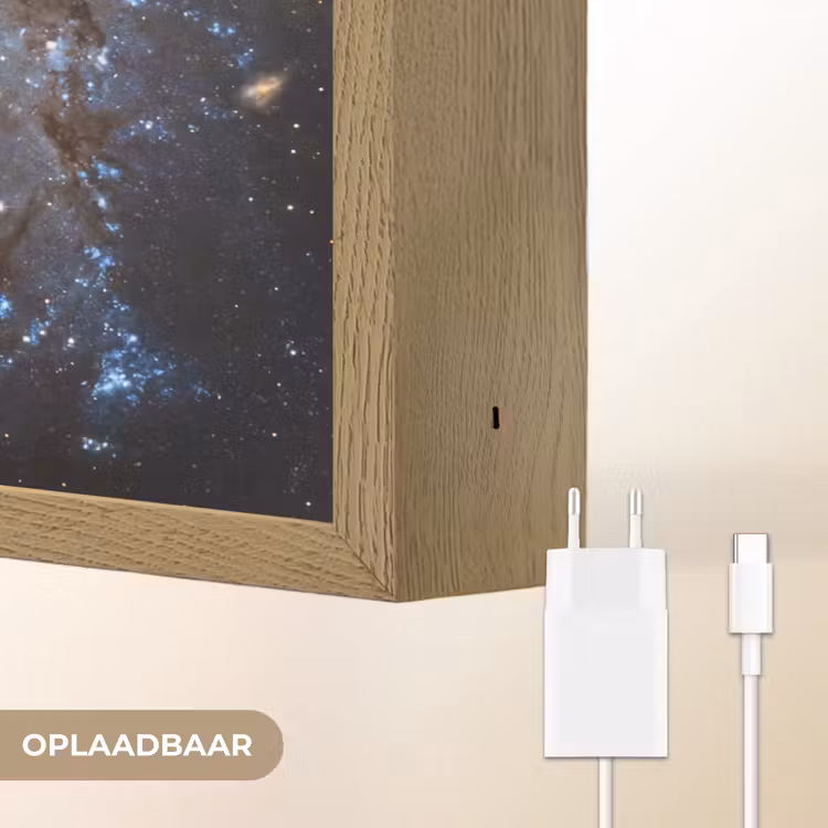 Kosmos - Sterrenstelsel - Donker Light Box met batterij (Wandlamp) middel -USP_websiteoplaadbaarNL