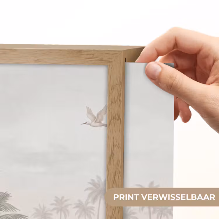 Kraanvogels - Palmbomen - Tropisch Light Box met batterij (Wandlamp) middel -USP_websiteprintNL