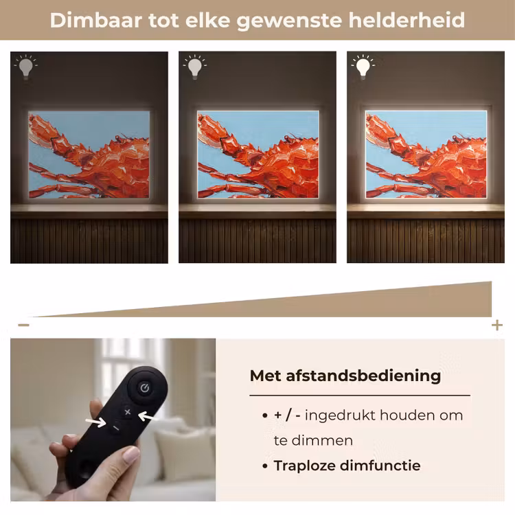 Krab - Zee - Dieren - Abstract - Rood Light Box met batterij (Wandlamp) middel -USP_dimbaarNL