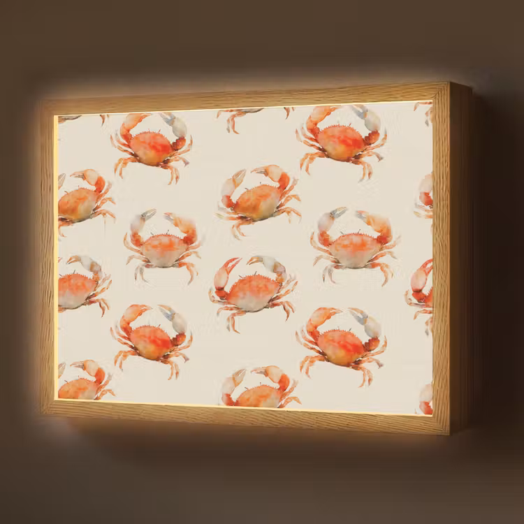 Krabben - Patroon - Oranje Light Box met batterij (Wandlamp) middel 907 -z3d_website