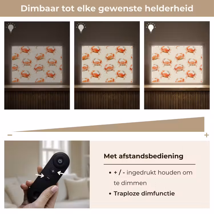Krabben - Patroon - Oranje Light Box met batterij (Wandlamp) middel 907 -USP_dimbaarNL