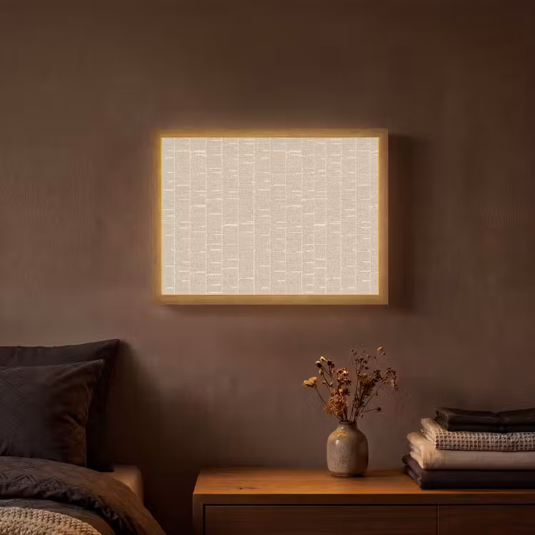 Krant - Nieuws - Historisch - Vintage - Beige Light Box met batterij (Wandlamp) middel -sfeer4