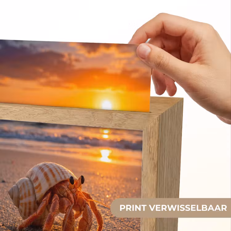 Kreeft - Strand - Natuur - Zonsondergang - Oranje Light Box met kabel (Wandlamp) klein -USP_websiteprintNL