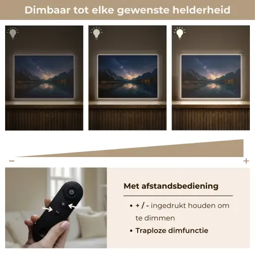 Kristalhelder meer - Bergen - Bergen Light Box met batterij (Wandlamp) middel -USP_dimbaarNL