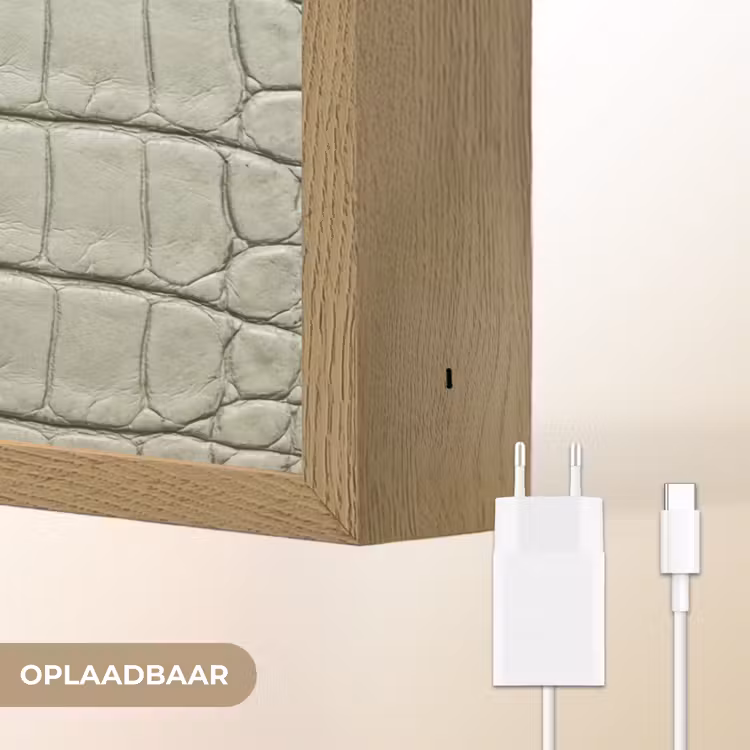 Krokodillenleer - Schubben - Groen Light Box met batterij (Wandlamp) middel -USP_websiteoplaadbaarNL