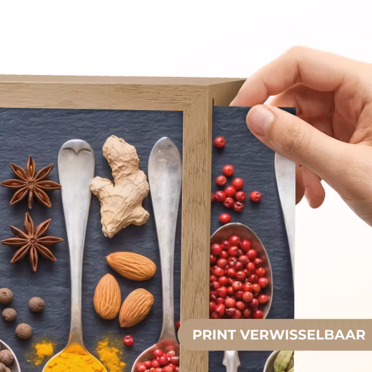 Kruiden - Lepels - Culinair - Kleurrijk - Sfeervol Light Box met batterij (Wandlamp) middel -USP_websiteprintNL