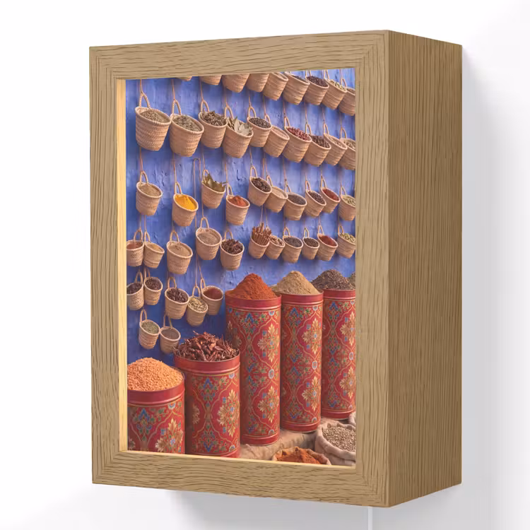Lightbox - Wandlamp - Kruiden - Manden - Markt - Kruiden - Manden - Markt Light Box met kabel (Wandlamp) klein