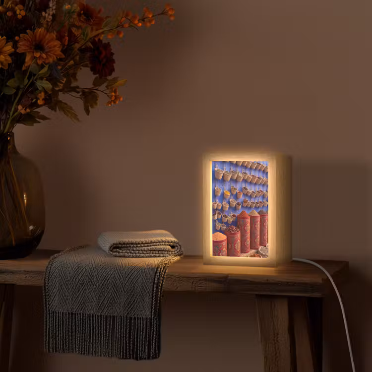 Lightbox - Wandlamp - Kruiden - Manden - Markt - Kruiden - Manden - Markt Light Box met kabel (Wandlamp) klein