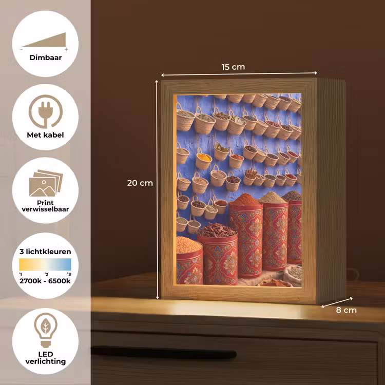 Lightbox - Wandlamp - Kruiden - Manden - Markt - Kruiden - Manden - Markt Light Box met kabel (Wandlamp) klein