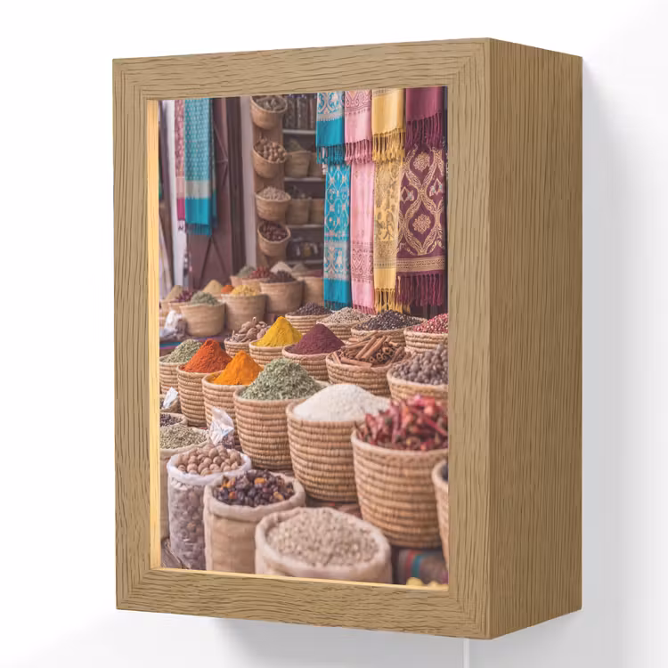 Lightbox - Wandlamp - Kruiden - Manden - Oosters - Kruiden - Manden - Oosters Light Box met kabel (Wandlamp) klein