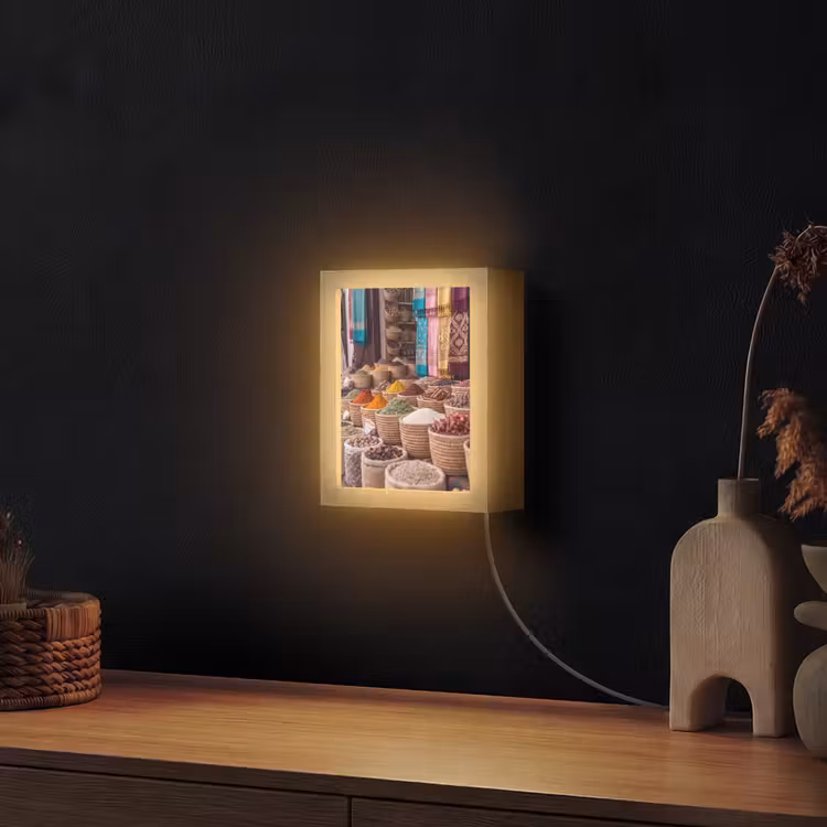 Lightbox - Wandlamp - Kruiden - Manden - Oosters - Kruiden - Manden - Oosters Light Box met kabel (Wandlamp) klein