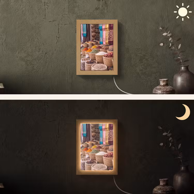 Lightbox - Wandlamp - Kruiden - Manden - Oosters - Kruiden - Manden - Oosters Light Box met kabel (Wandlamp) klein