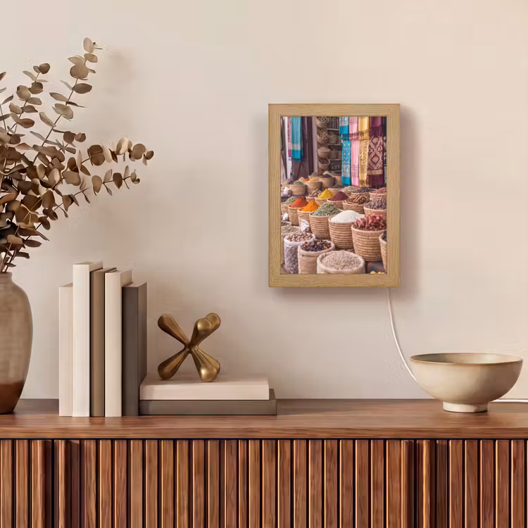 Lightbox - Wandlamp - Kruiden - Manden - Oosters - Kruiden - Manden - Oosters Light Box met kabel (Wandlamp) klein
