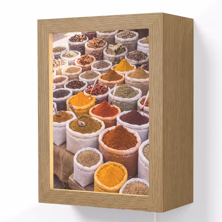 Lightbox - Wandlamp - Kruiden - Markt - Eten - Kruiden - Markt - Eten Light Box met kabel (Wandlamp) klein