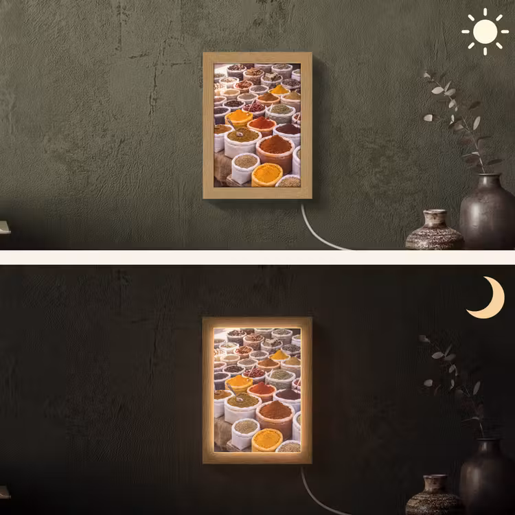 Lightbox - Wandlamp - Kruiden - Markt - Eten - Kruiden - Markt - Eten Light Box met kabel (Wandlamp) klein