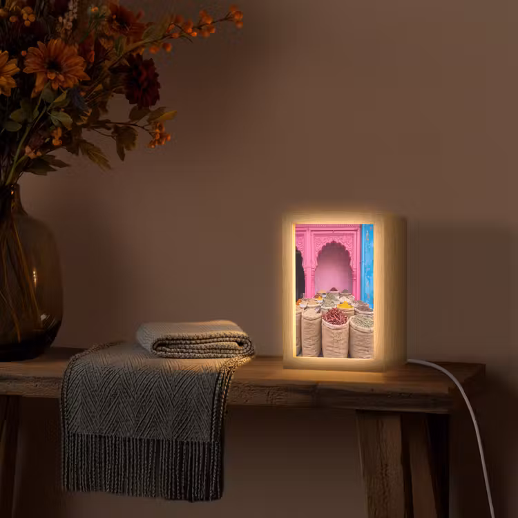 Lightbox - Wandlamp - Kruiden - Markt - Roze - Kruiden - Markt - Roze Light Box met kabel (Wandlamp) klein