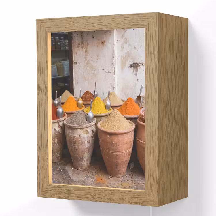Lightbox - Wandlamp - Kruiden - Potten - Oosters - Kruiden - Potten - Oosters Light Box met kabel (Wandlamp) klein