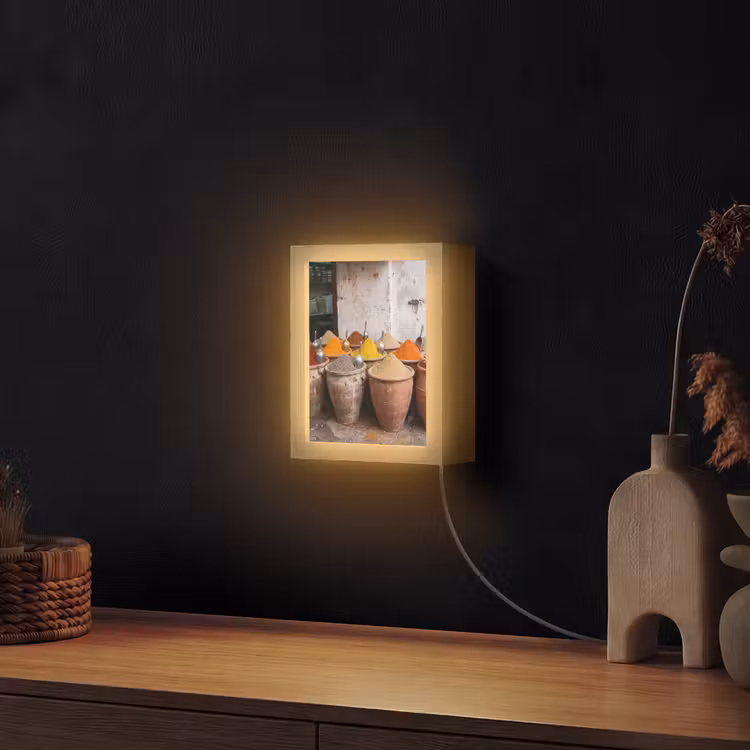Lightbox - Wandlamp - Kruiden - Potten - Oosters - Kruiden - Potten - Oosters Light Box met kabel (Wandlamp) klein