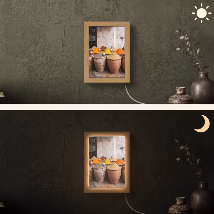 Lightbox - Wandlamp - Kruiden - Potten - Oosters - Kruiden - Potten - Oosters Light Box met kabel (Wandlamp) klein