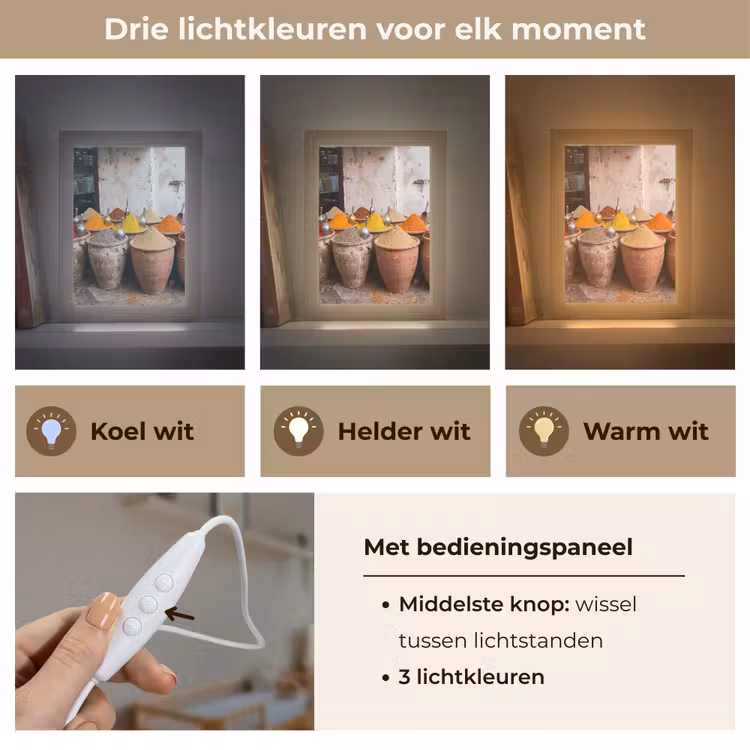 Lightbox - Wandlamp - Kruiden - Potten - Oosters - Kruiden - Potten - Oosters Light Box met kabel (Wandlamp) klein