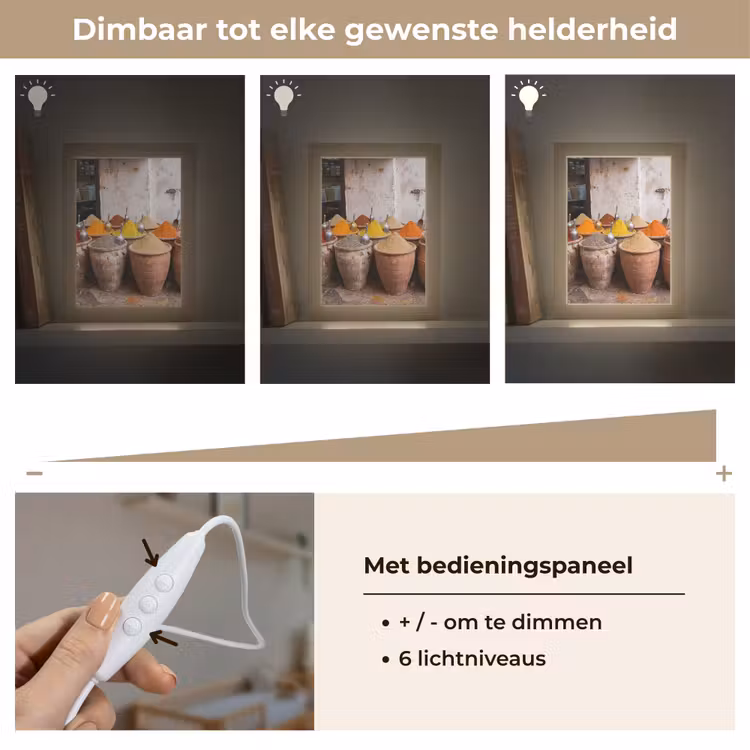 Lightbox - Wandlamp - Kruiden - Potten - Oosters - Kruiden - Potten - Oosters Light Box met kabel (Wandlamp) klein