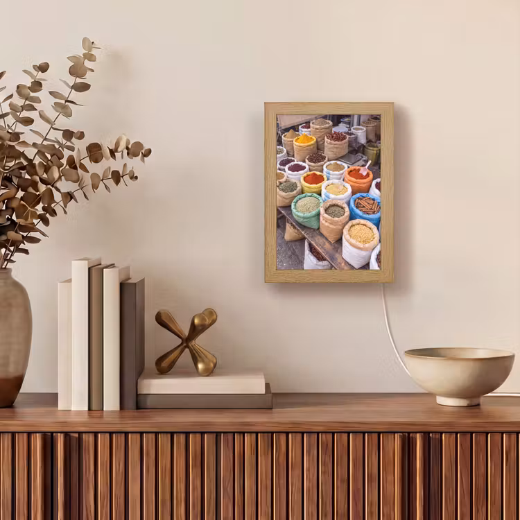 Lightbox - Wandlamp - Kruiden - Zakken - Markt - Kruiden - Zakken - Markt Light Box met kabel (Wandlamp) klein