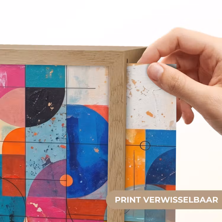Kunst - Geometrisch - Abstract - Kleurrijk Light Box met batterij (Wandlamp) middel -USP_websiteprintNL