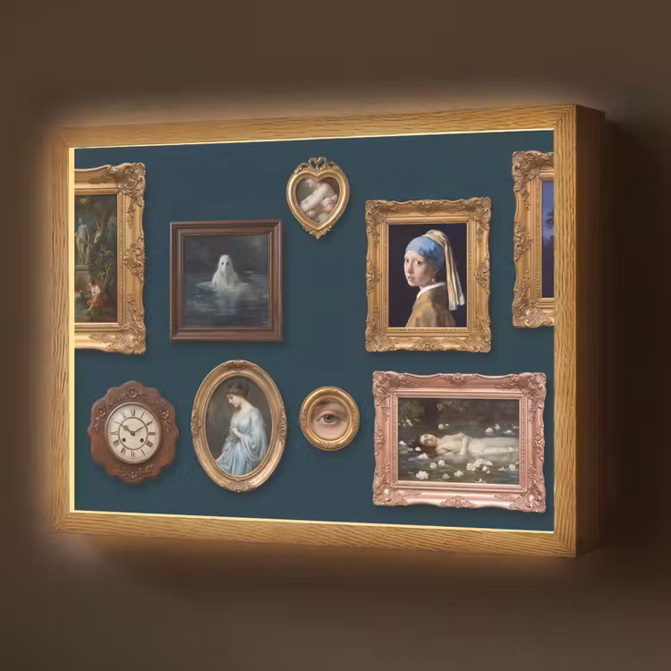 Kunst - Schilderijen - Decoratie - Klassiek - Groen Light Box met batterij (Wandlamp) middel -z3d_website