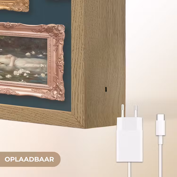Kunst - Schilderijen - Decoratie - Klassiek - Groen Light Box met batterij (Wandlamp) middel -USP_websiteoplaadbaarNL
