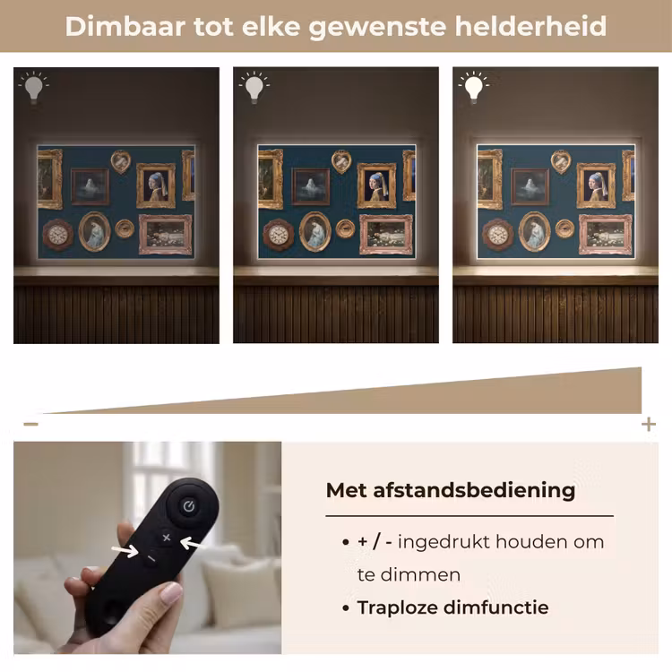 Kunst - Schilderijen - Decoratie - Klassiek - Groen Light Box met batterij (Wandlamp) middel -USP_dimbaarNL