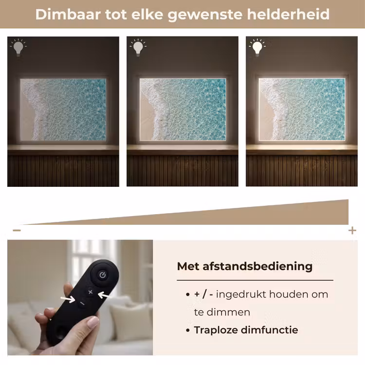 Kust - Zand - Blauw Light Box met batterij (Wandlamp) middel -USP_dimbaarNL