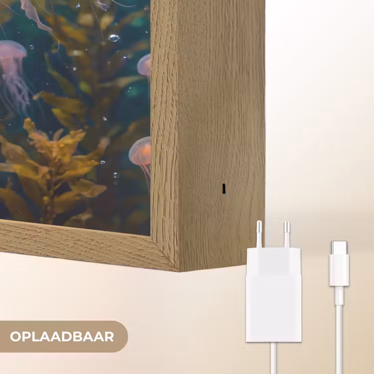 Kwal - Roze - Onderwater - Zeeleven - Dieren Light Box met batterij (Wandlamp) middel -USP_websiteoplaadbaarNL