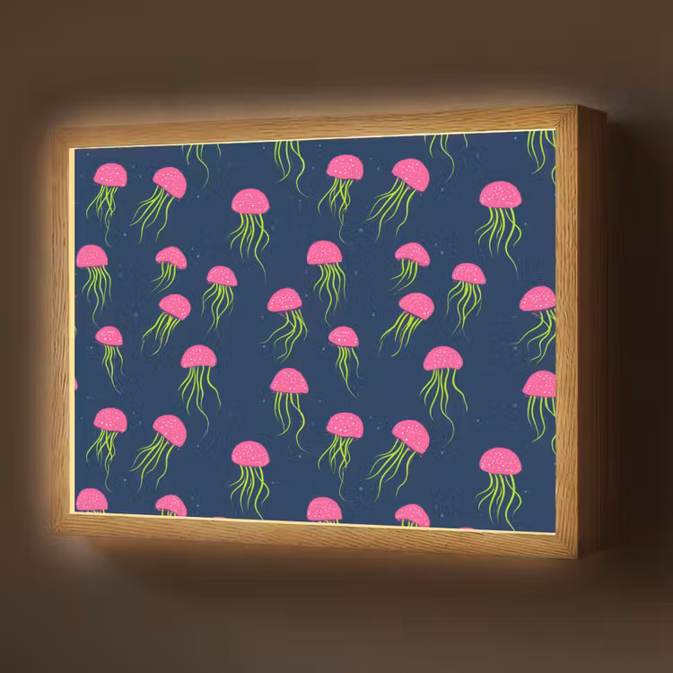 Kwallen - Diepzee - Neon Light Box met batterij (Wandlamp) middel 907 -z3d_website