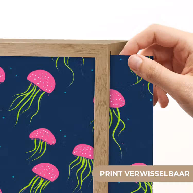 Kwallen - Diepzee - Neon Light Box met batterij (Wandlamp) middel 907 -USP_websiteprintNL