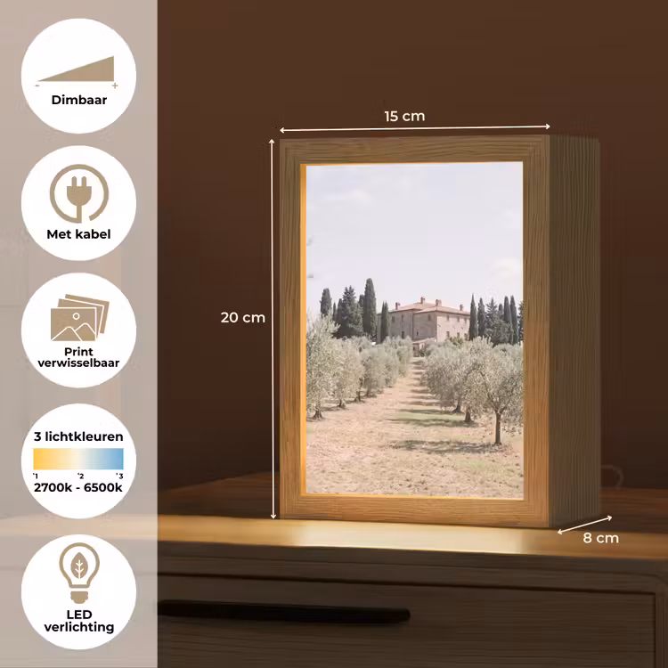 Lightbox - Wandlamp - Landhuis - olijfboom - gaard - Landhuis - olijfboom - gaard Light Box met kabel (Wandlamp) klein