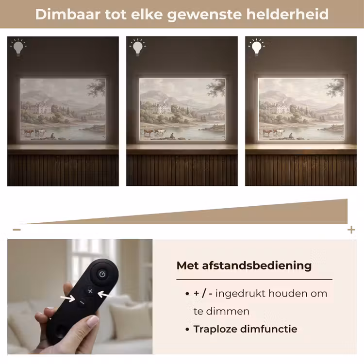 Landhuis - Rivier - Vee Light Box met batterij (Wandlamp) middel -USP_dimbaarNL