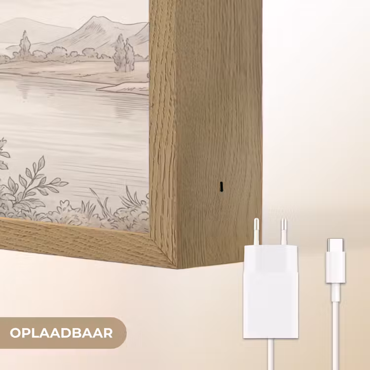 Landschap - Bergen - Meer - Natuur Light Box met batterij (Wandlamp) middel -USP_websiteoplaadbaarNL