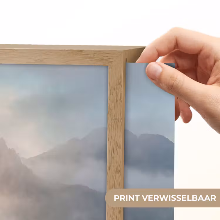 Landschap - Bergen - Mist - Water - Natuur Light Box met batterij (Wandlamp) middel -USP_websiteprintNL