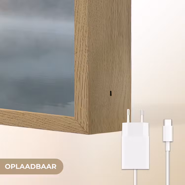 Landschap - Bergen - Mist - Water - Natuur Light Box met batterij (Wandlamp) middel -USP_websiteoplaadbaarNL