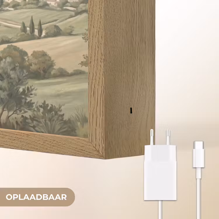 Landschap - Heuvels - Zandpad - Groen Light Box met batterij (Wandlamp) middel -USP_websiteoplaadbaarNL