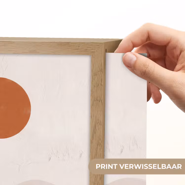 Landschap - Heuvels - Zon - Abstract - Oranje Light Box met batterij (Wandlamp) middel -USP_websiteprintNL
