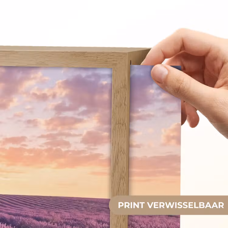 Landschap - Lavendelveld - Paars Light Box met batterij (Wandlamp) middel -USP_websiteprintNL