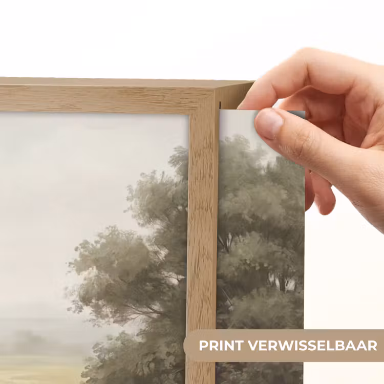 Landschap - Minimalistisch - Beige Light Box met batterij (Wandlamp) middel -USP_websiteprintNL