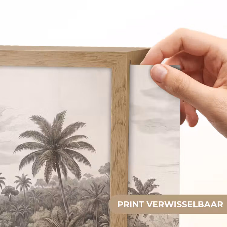Landschap - Rivier - Boot - Tropisch - Vintage Light Box met batterij (Wandlamp) middel -USP_websiteprintNL