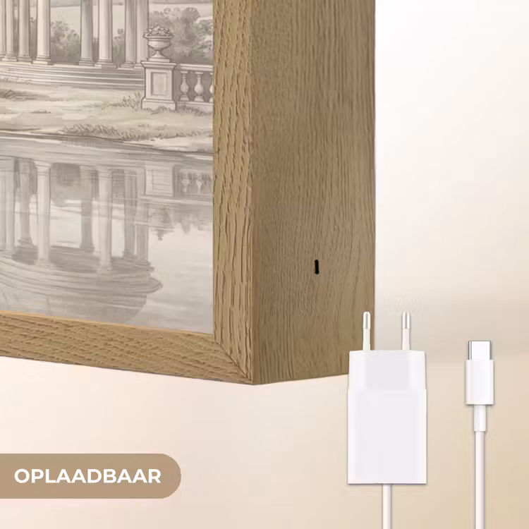 Landschap - Water - Natuur - Sepia Light Box met batterij (Wandlamp) middel -USP_websiteoplaadbaarNL